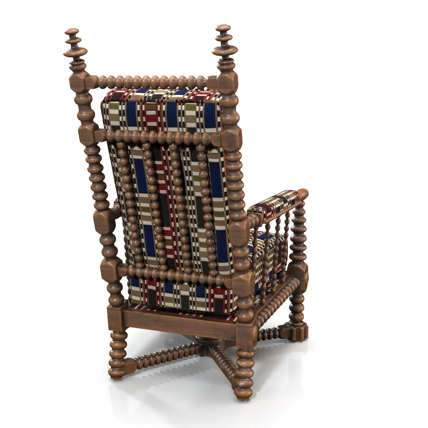 Oak Bobbin Armchair PBR 3D Model_06